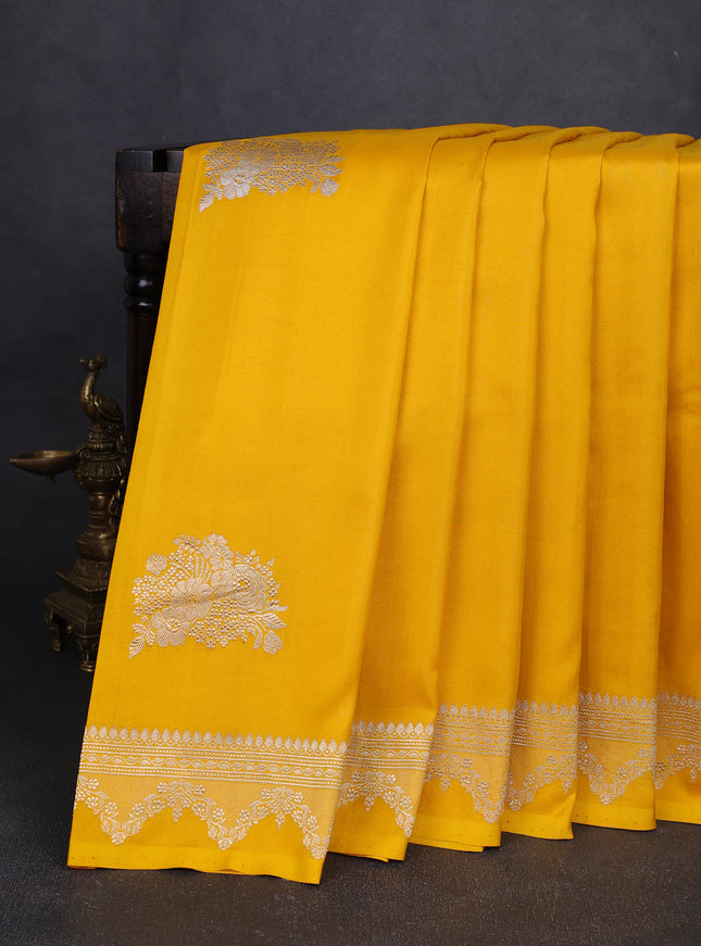 Yellow Banarasi Silk Saree