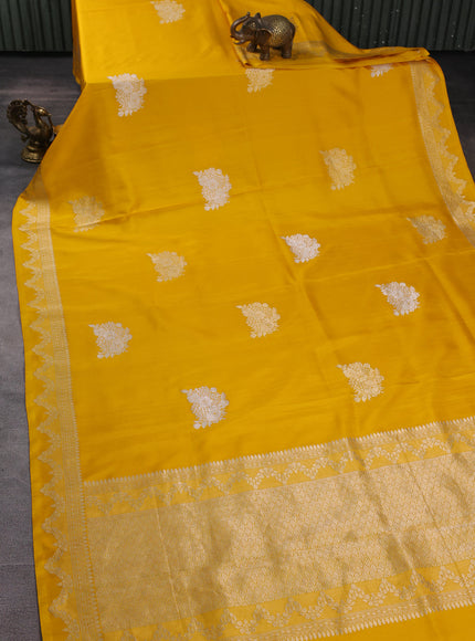 Yellow Banarasi Silk Saree