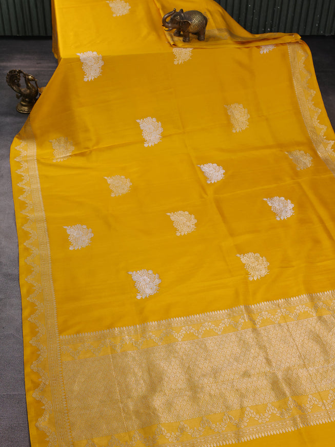 Yellow Banarasi Silk Saree