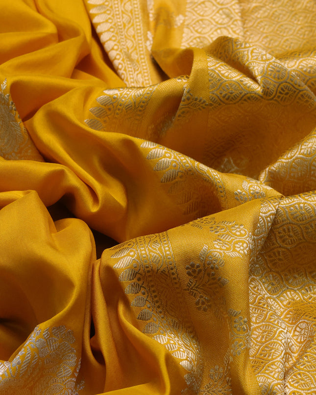 Yellow Banarasi Silk Saree