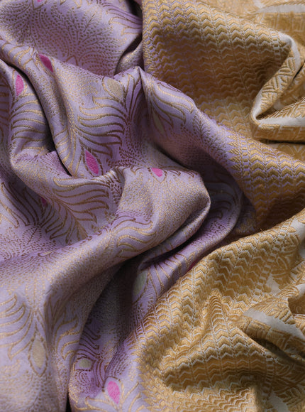 Lavender-Off White Banarasi Silk Saree