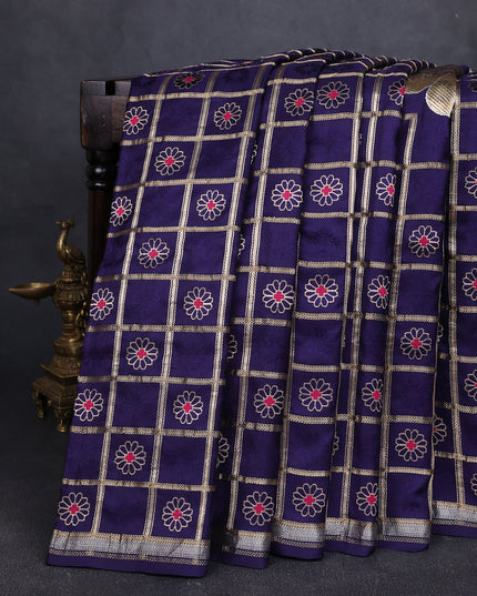 Blue Banarasi Silk Saree