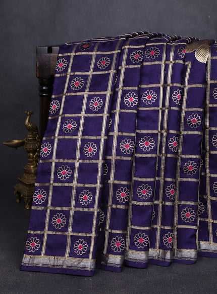 Blue Banarasi Silk Saree