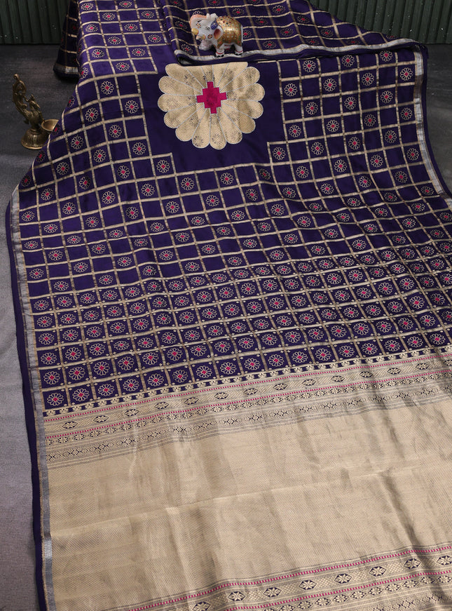 Blue Banarasi Silk Saree