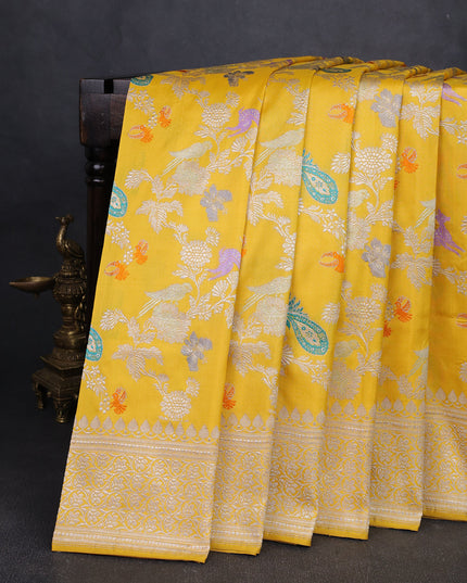 Yellow Banarasi Silk Saree