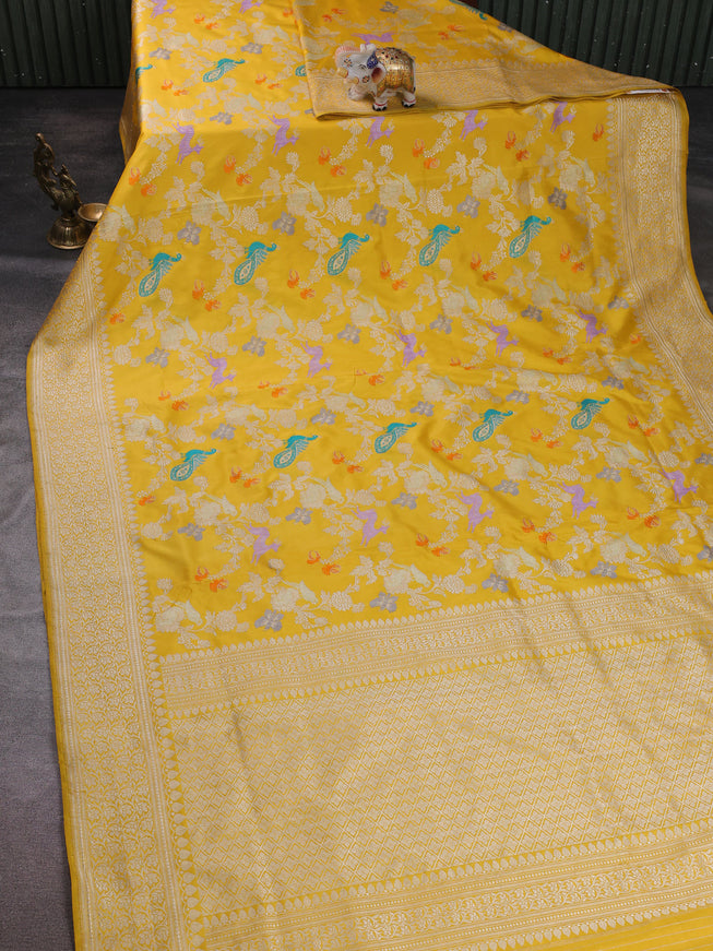 Yellow Banarasi Silk Saree