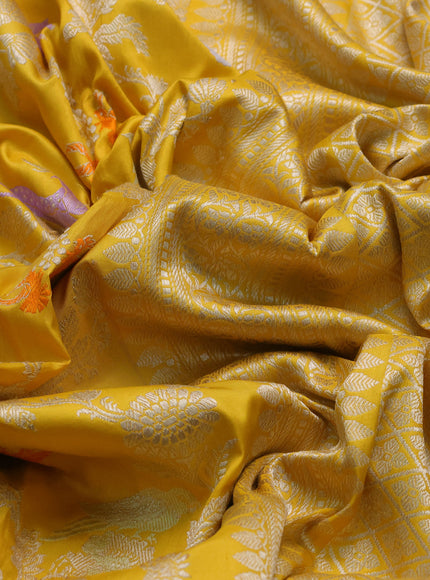 Yellow Banarasi Silk Saree