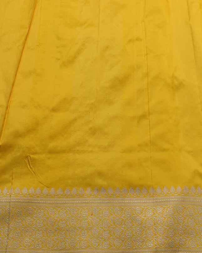 Yellow Banarasi Silk Saree