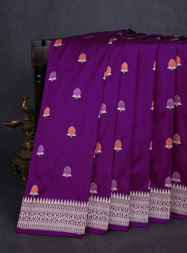 Purple Banarasi Silk Saree