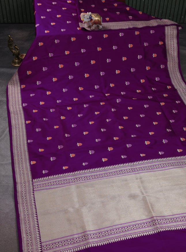 Purple Banarasi Silk Saree