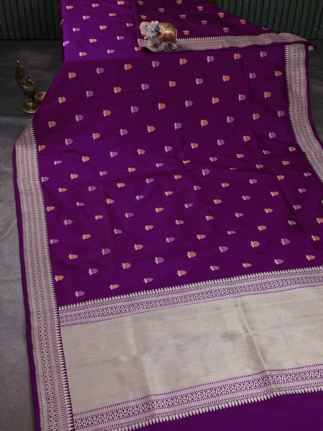 Purple Banarasi Silk Saree