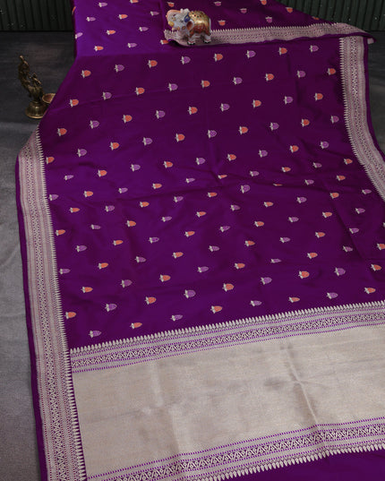 Purple Banarasi Silk Saree