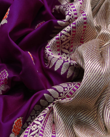 Purple Banarasi Silk Saree