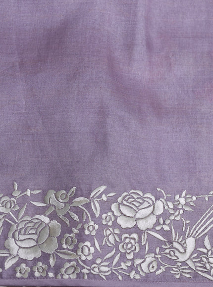 Lavender Organza Embroidery Saree