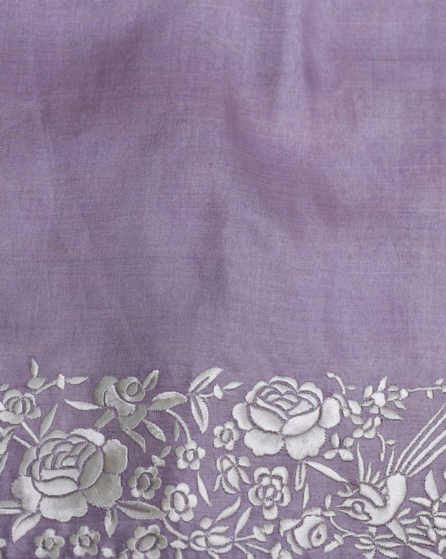 Lavender Organza Embroidery Saree