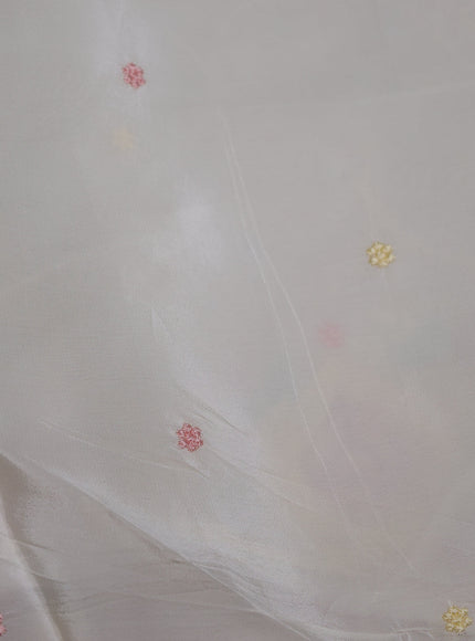 Off White Organza Embroidery Saree