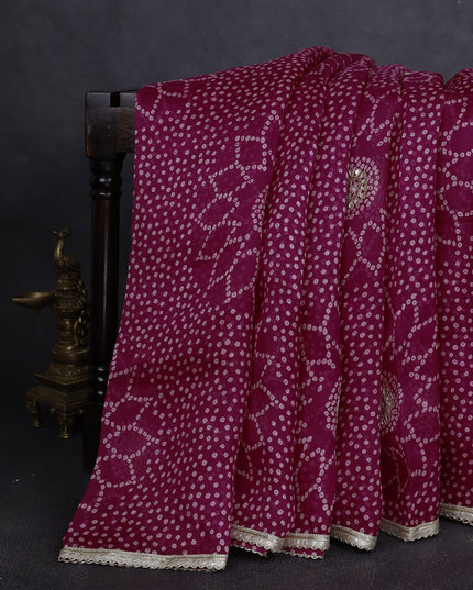 Rani Pink Organza Silk Saree-Readymade Blouse