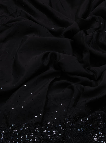 Black Chiffon Embroidery Saree-Embroided Readymade Blouse