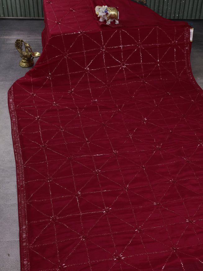 Red Georgette Embroidery Saree