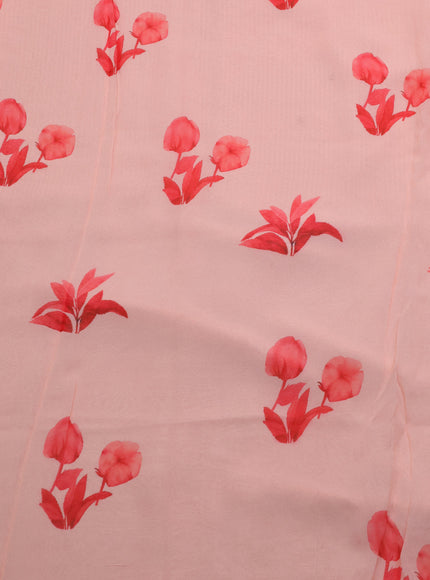 Peach Georgette Embroidery Saree