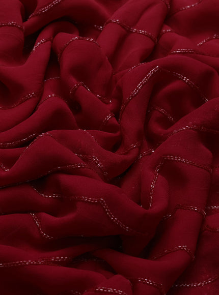 Red Georgette Embroidery Saree