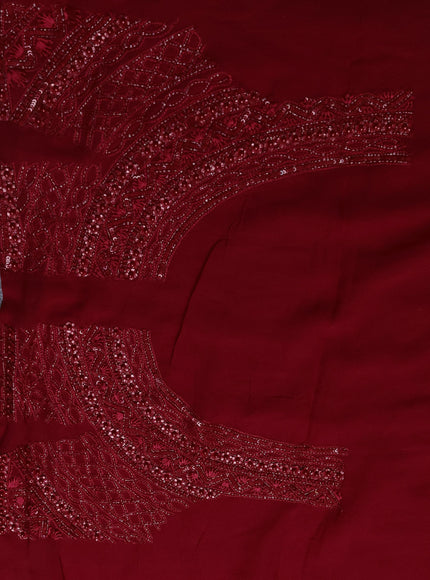 Red Georgette Embroidery Saree