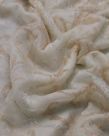 Off White Organza Embroidery Saree