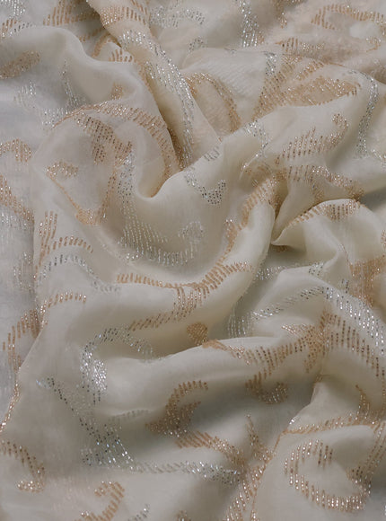 Off White Organza Embroidery Saree