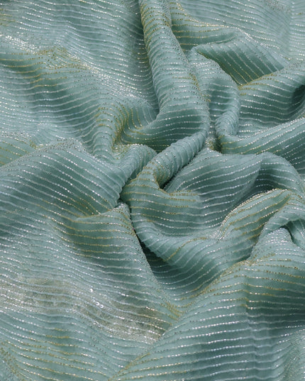 Sky Blue Organza Embroidery Saree