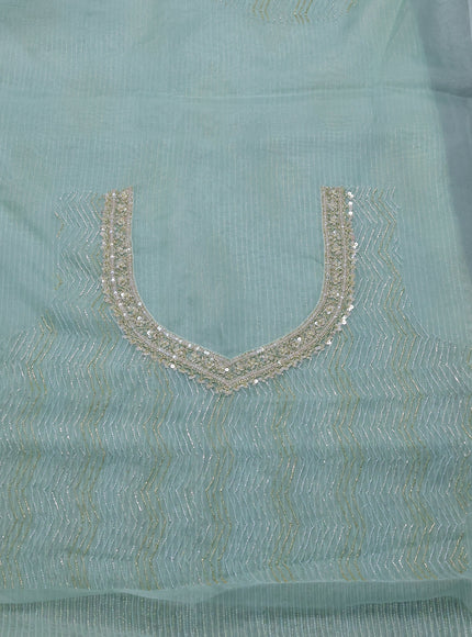 Sky Blue Organza Embroidery Saree