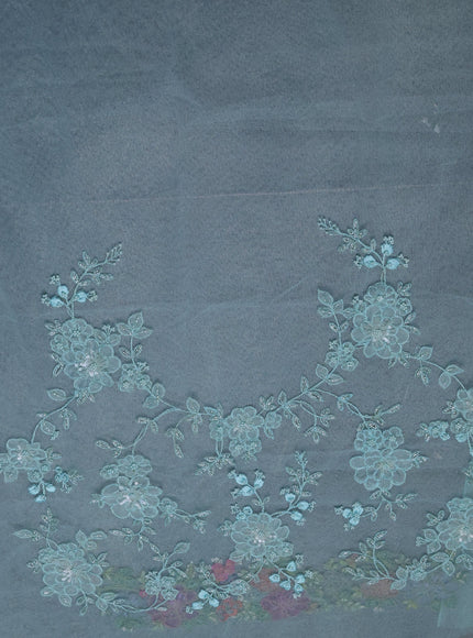 Sky Blue Organza Embroidery Saree