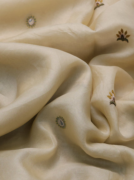 Sandal Organza Embroidery Saree