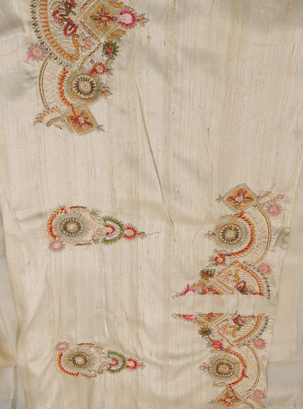 Sandal Organza Embroidery Saree