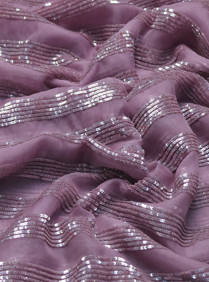 Lavender Organza Embroidery Saree