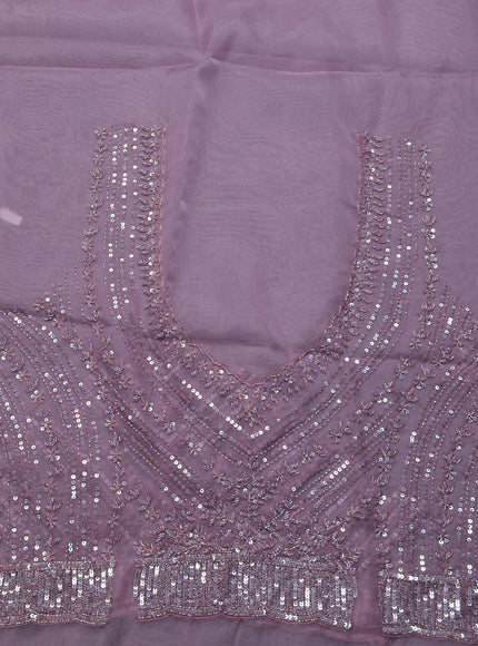 Lavender Organza Embroidery Saree