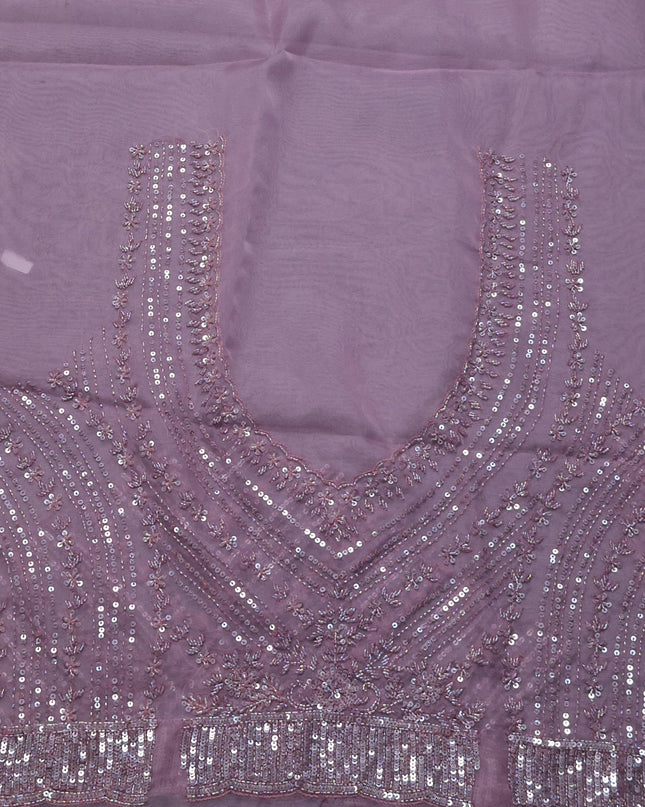 Lavender Organza Embroidery Saree