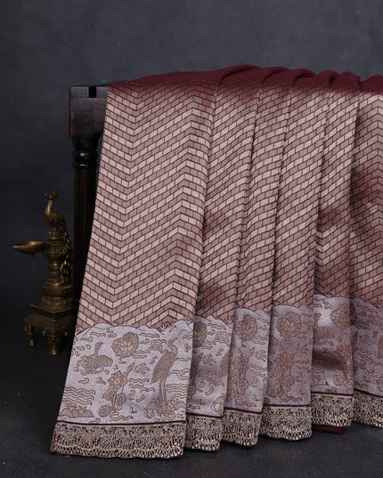 Maroon Banarasi Silk Saree