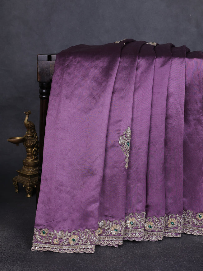 Purple Banarasi Silk Saree