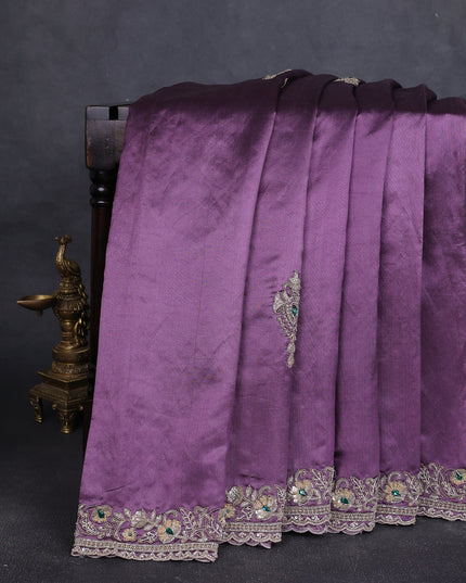 Purple Banarasi Silk Saree