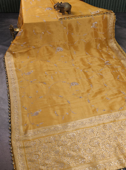 Yellow Banarasi Silk Saree