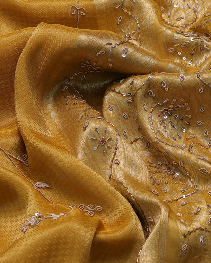 Yellow Banarasi Silk Saree