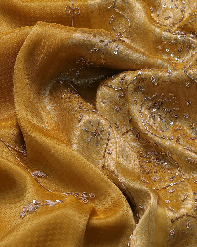 Yellow Banarasi Silk Saree