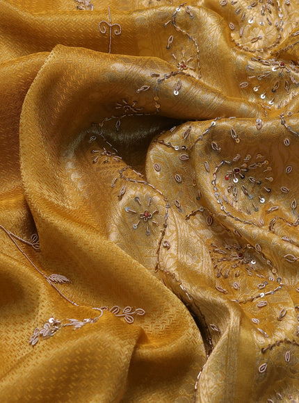 Yellow Banarasi Silk Saree