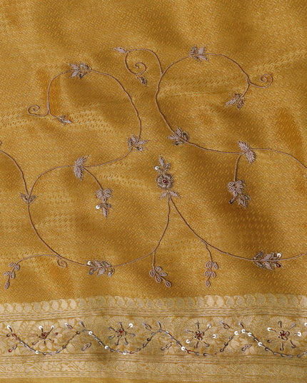 Yellow Banarasi Silk Saree