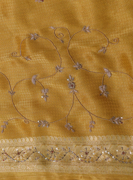 Yellow Banarasi Silk Saree