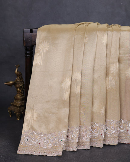 Beige Tissue Silk Saree
