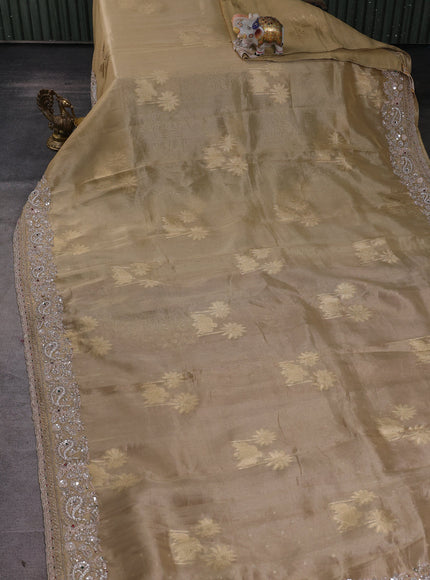Beige Tissue Silk Saree