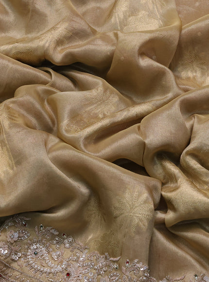 Beige Tissue Silk Saree