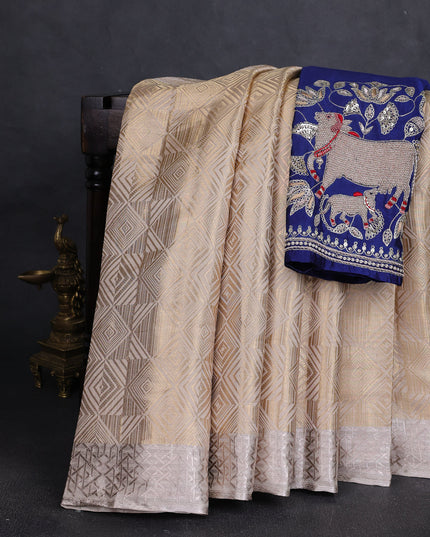 Beige Tissue Silk Saree