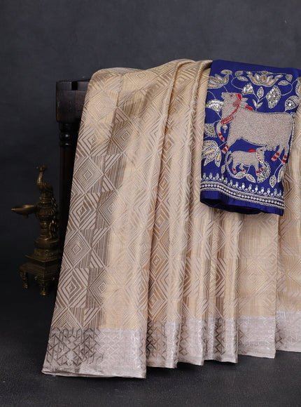 Beige Tissue Silk Saree